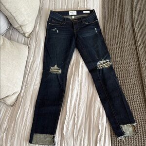 Frame Denim Dark Blue Skinny Distressed Jeans